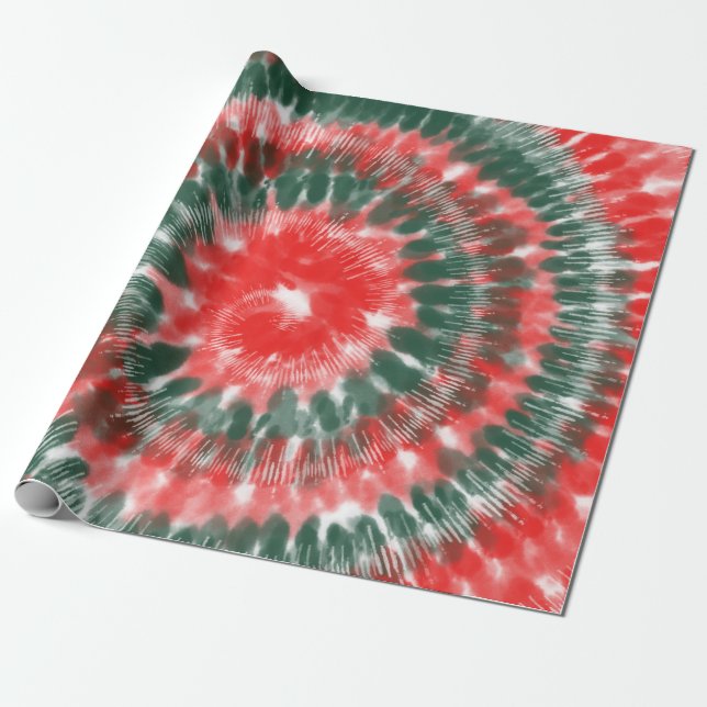 Christmas Tie Dye Decoration Xmas Gift Pattern Wrapping Paper (Unrolled)