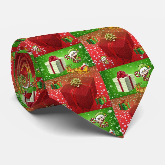 Christmas Tie, Elf Tie (Rolled)