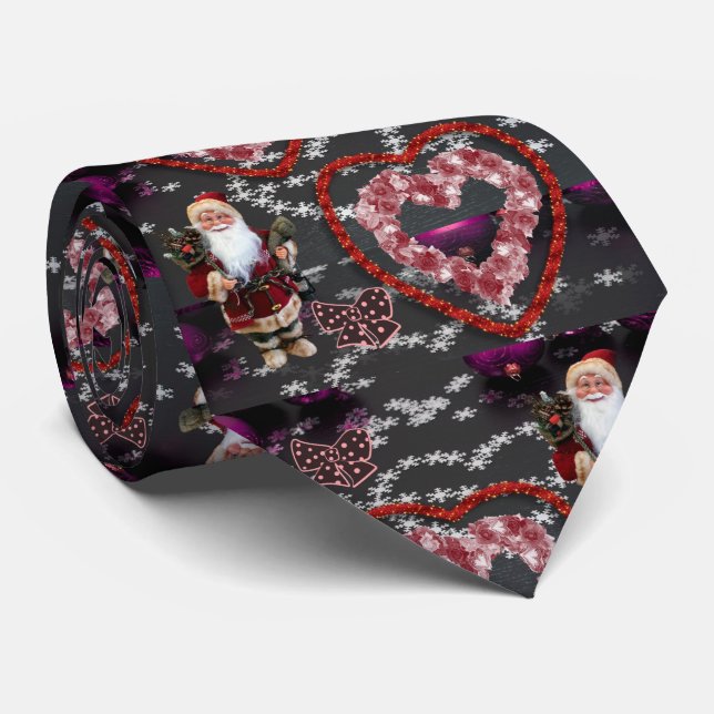 Christmas Tie, Santa Tie (Rolled)