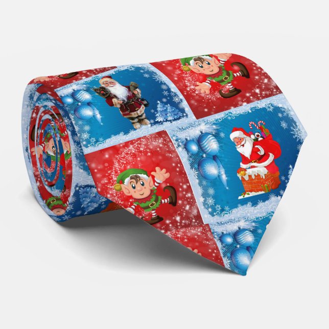 Christmas Tie, Santa Tie (Rolled)