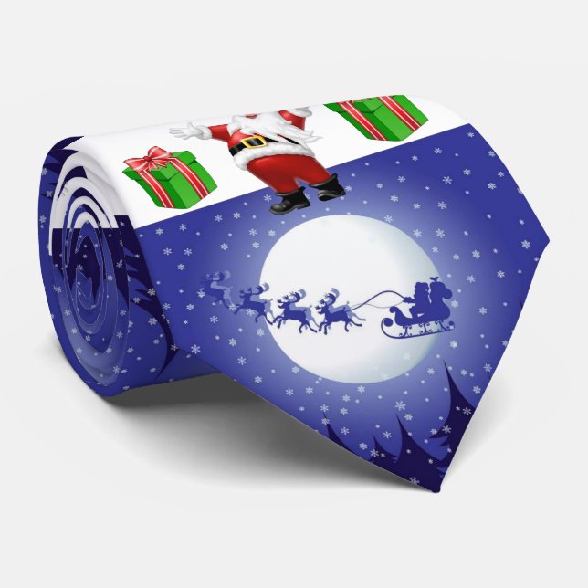 Christmas Tie, Santa Tie (Rolled)