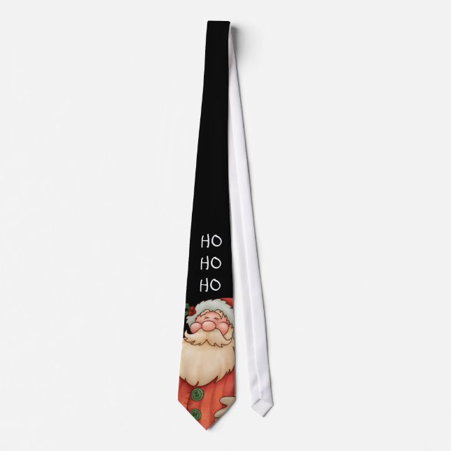 Christmas Tie With Santa Clause Ho Ho Ho (Front)