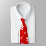 Christmas tie with snowflakes<br><div class="desc">Elegant snowflakes in red and white on a darker red blackground make a lovely tie for the holidays.</div>