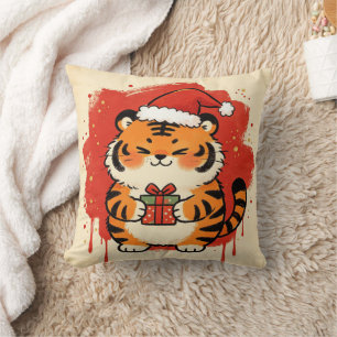 Christmas Tiger Chinese Zodiac Cushion