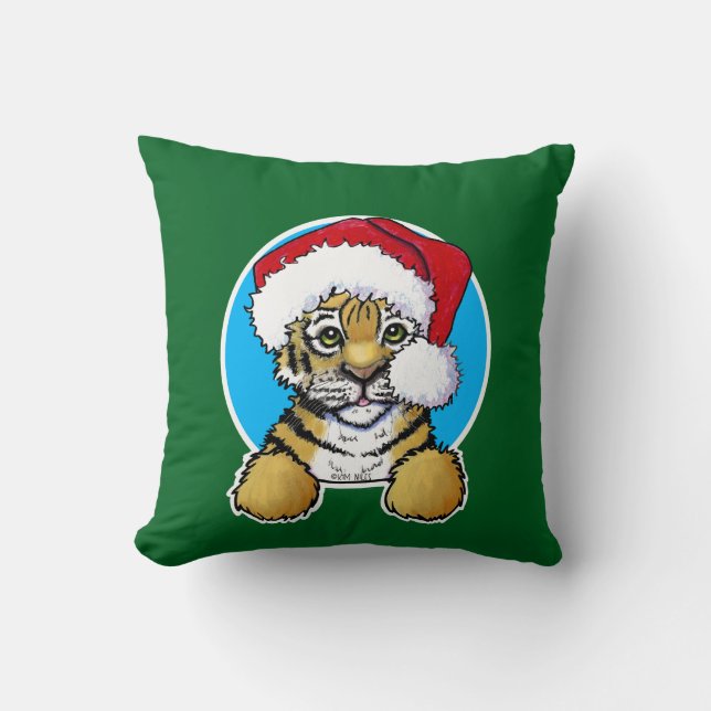 Christmas Tiger Cub Cushion (Front)