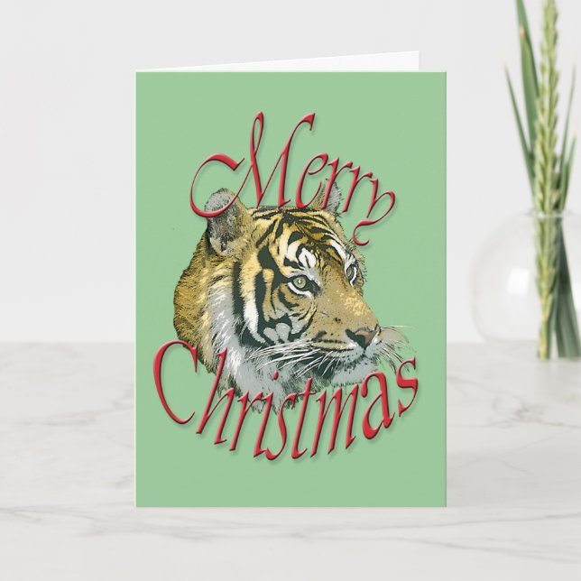 Christmas Tiger Greeting Card (Front)