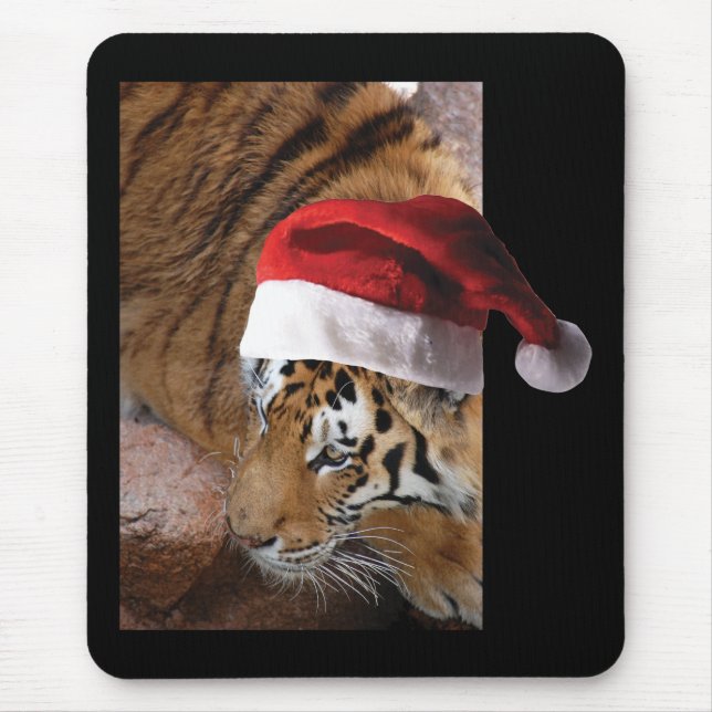 Christmas Tiger Mouse Pad (Front)