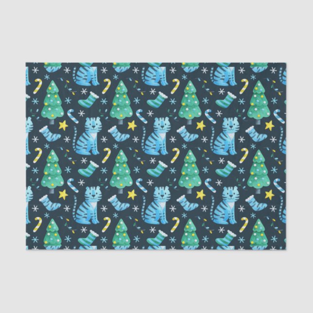 Christmas Tiger Tissue Paper (Front)