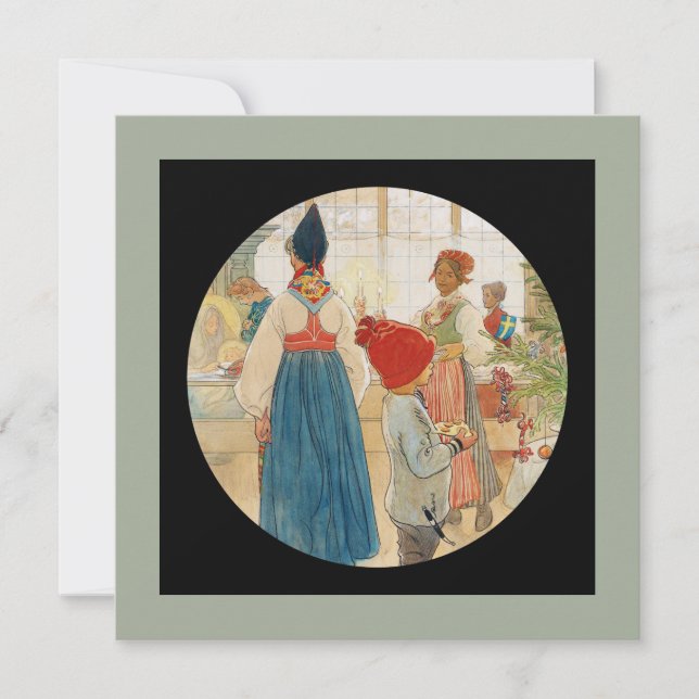 Christmas Time Again Julaftonen Holiday Card (Front)