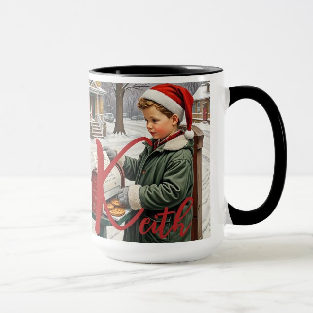 Christmas Time Alphabet Customisable Mug (Right)