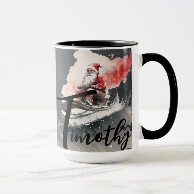 Christmas Time Alphabet Customisable Mug (Right)