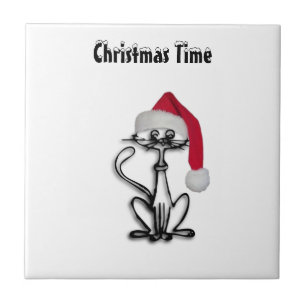 Christmas Time Cat Tile