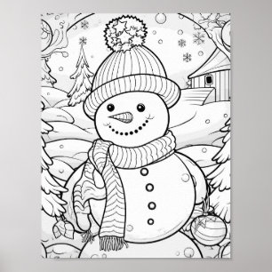 Christmas Time Colouring Poster