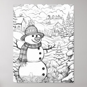 Christmas Time Colouring Poster