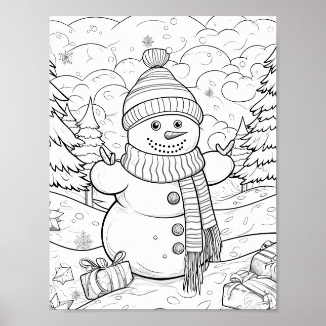 Christmas Time Colouring Poster (Front)