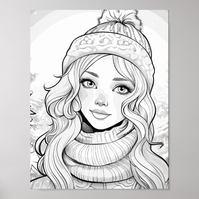 Christmas Time Colouring Poster (Front)
