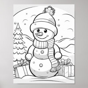 Christmas Time Colouring Poster