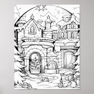 Christmas Time Colouring Poster