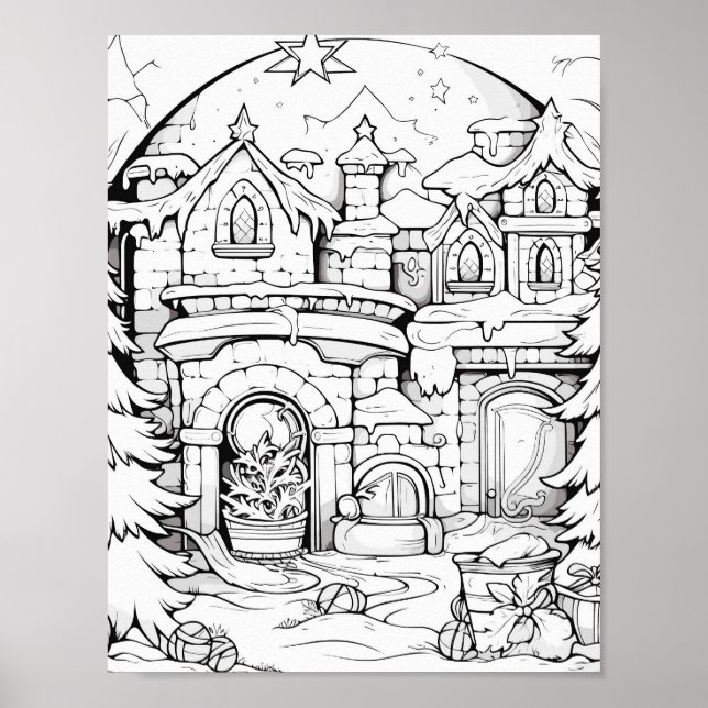 Christmas Time Colouring Poster (Front)