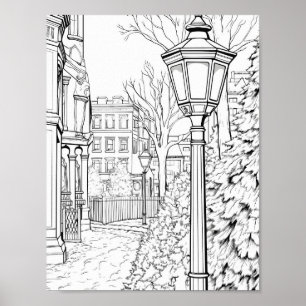 Christmas Time Colouring Poster