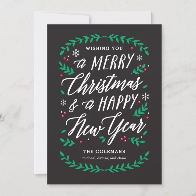 Christmas Time EDITABLE COLOR Holiday Card (Front)