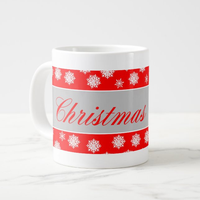 Christmas Time flakes decoration Large Coffee Mug (Front Left)
