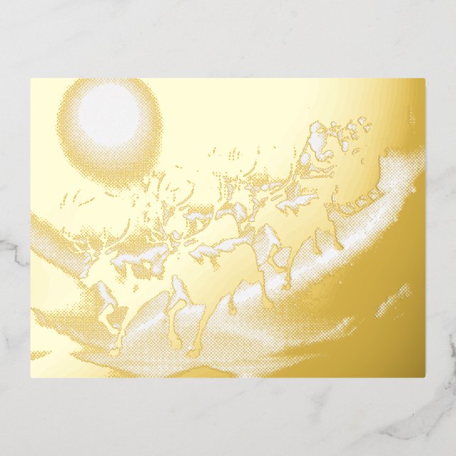 Christmas time foil holiday postcard (Front)