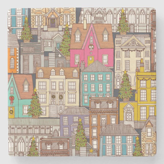 christmas time iron multi stone coaster (Front)