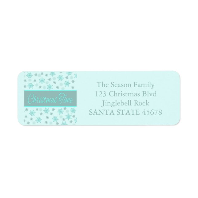 Christmas Time label Return Address Label (Front)