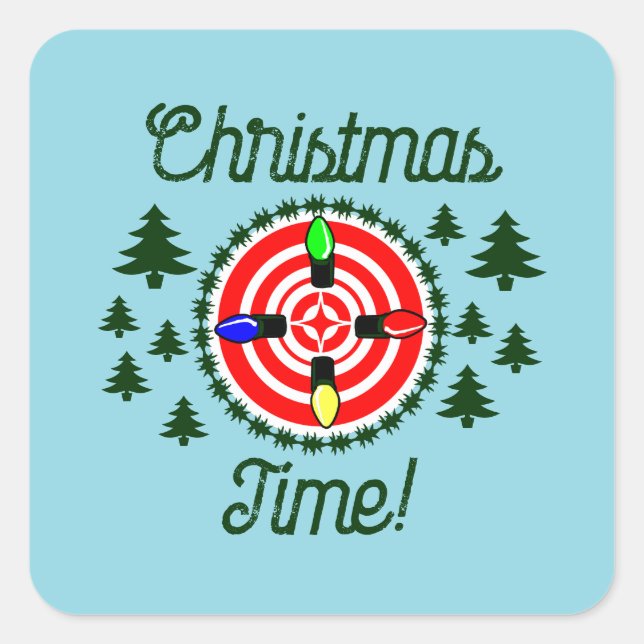 Christmas Time Lights on point! Square Sticker (Front)