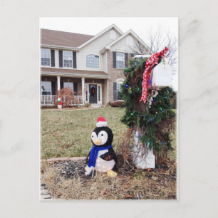Christmas Time Mailbox Holiday Postcard