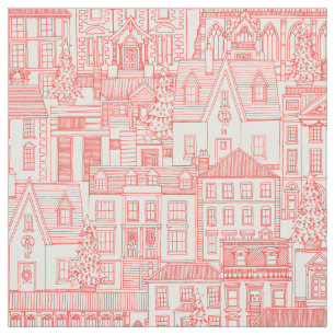 christmas time red pearl fabric