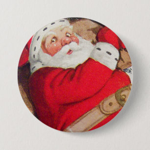 Christmas Time Santa Claus Button