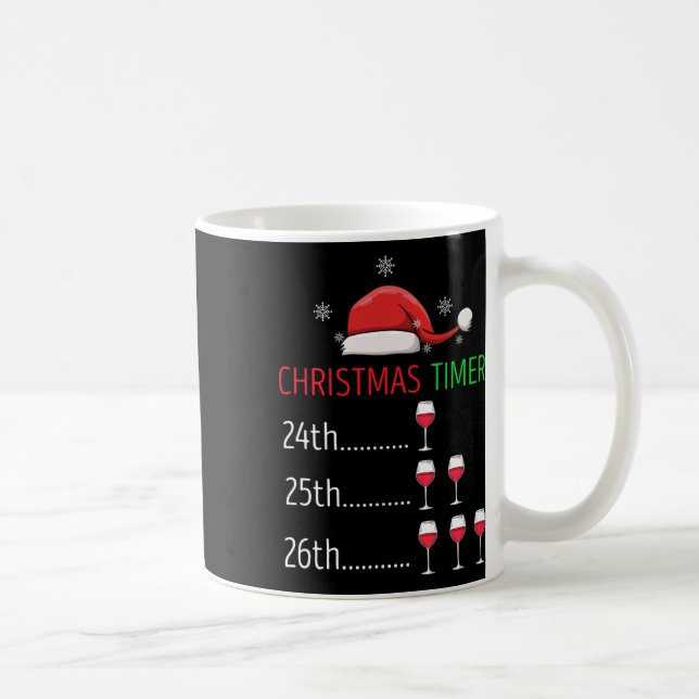 Christmas Timer Wine Countdown Funny Holiday Style Coffee Mug (Right)