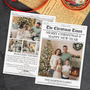 Christmas Times Family Photo Newspaper Newsletter Holiday Card