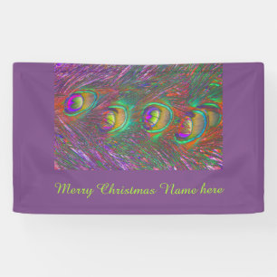 Christmas Tinsel Peacock Feathers Banner