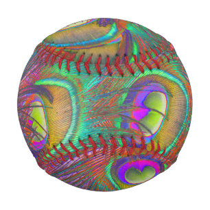 Christmas Tinsel Peacock Feathers Baseball