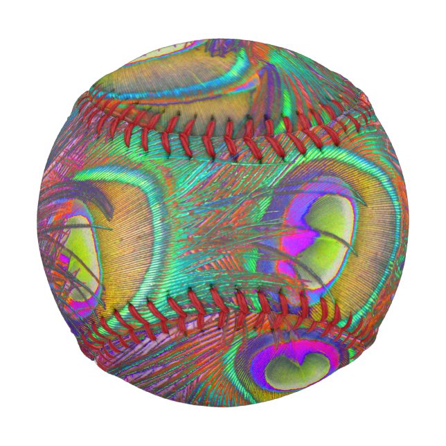 Christmas Tinsel Peacock Feathers Baseball (Front)