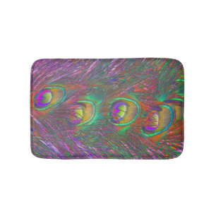 Christmas Tinsel Peacock Feathers Bath Mat