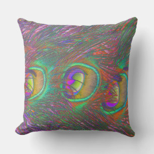 Christmas Tinsel Peacock Feathers Cushion