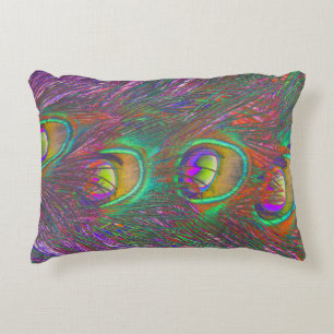 Christmas Tinsel Peacock Feathers Decorative Cushion