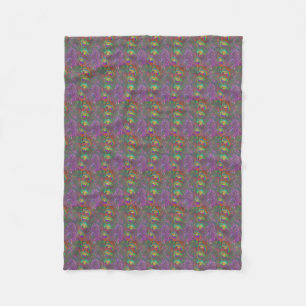 Christmas Tinsel Peacock Feathers Fleece Blanket
