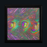 Christmas Tinsel Peacock Feathers Gift Box<br><div class="desc">This awesome gift box features a fun festive photograph of some peacock feathers taken using macro photography. Artificial colouring techniques have been used to emphasize the detail. The result is a purple tinsel effect with the eyespots showing shades of red and green.</div>
