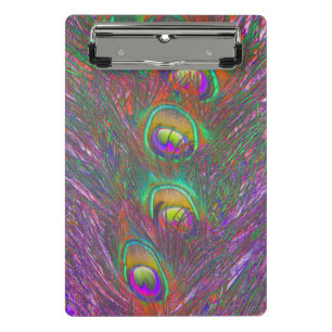 Christmas Tinsel Peacock Feathers Mini Clipboard