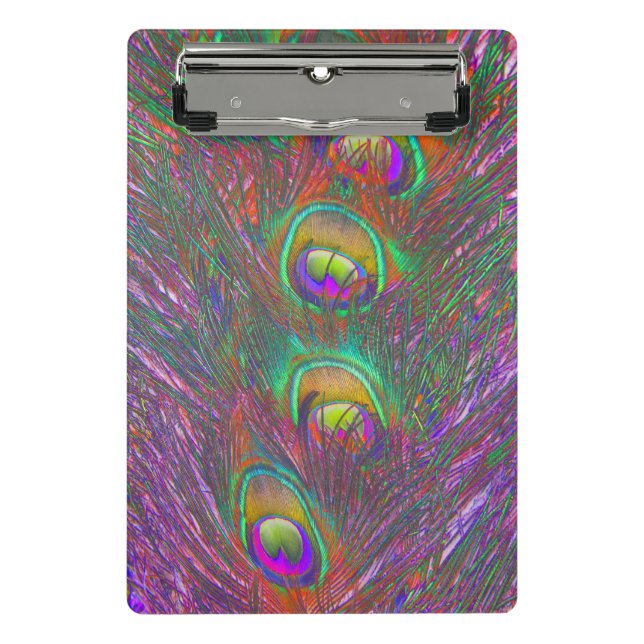 Christmas Tinsel Peacock Feathers Mini Clipboard (Front)