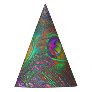 Christmas Tinsel Peacock Feathers Party Hat