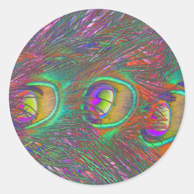 Christmas Tinsel Peacock Feathers Sticker (Front)