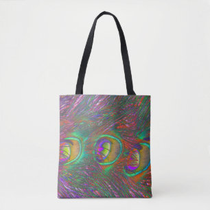 Christmas Tinsel Peacock Feathers Tote Bag