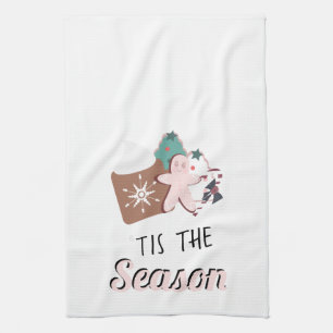 Christmas Tis the Season Cookies Hot Chocolate Tea Towel