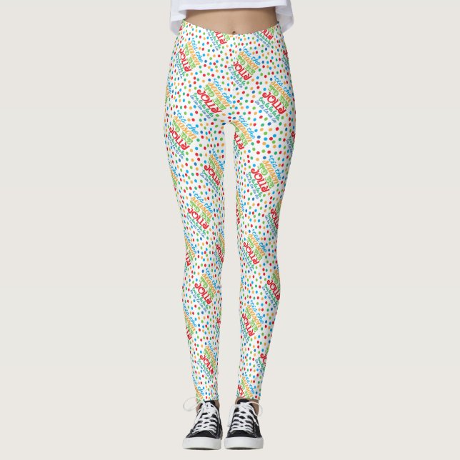 Christmas tis the season dot patterned leggings (Front)